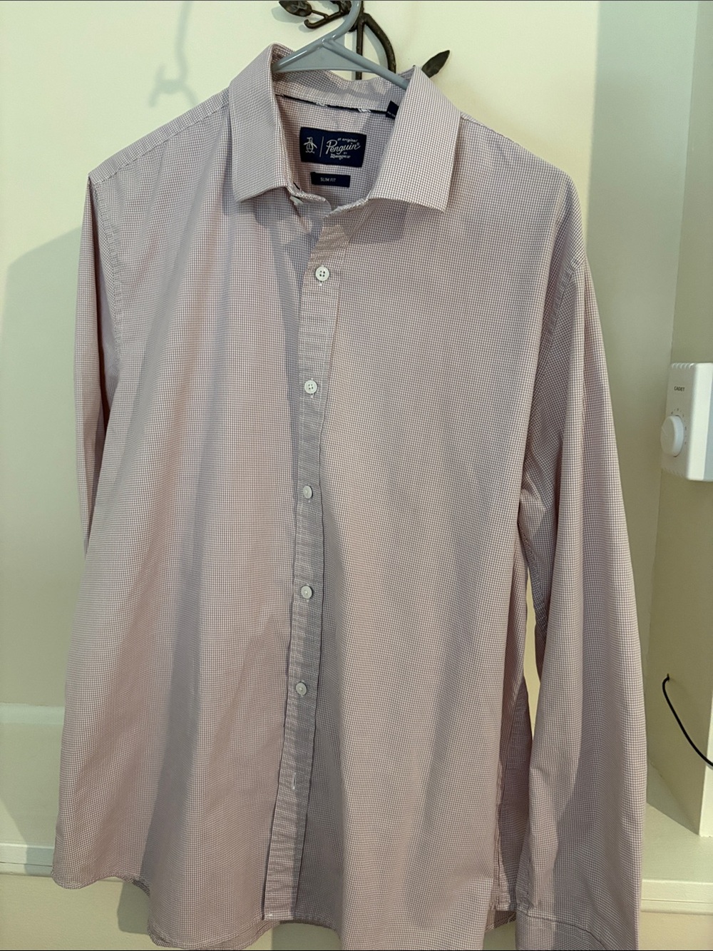 Original Penguin Men's Light Pink Long Sleeve Dress Shirt